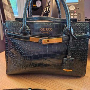 Guess Enisa Metallic Croc High Society Satchel